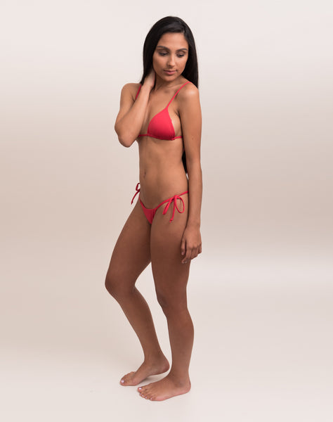 top biquíni cortininha vermelho biodegradável acajou
