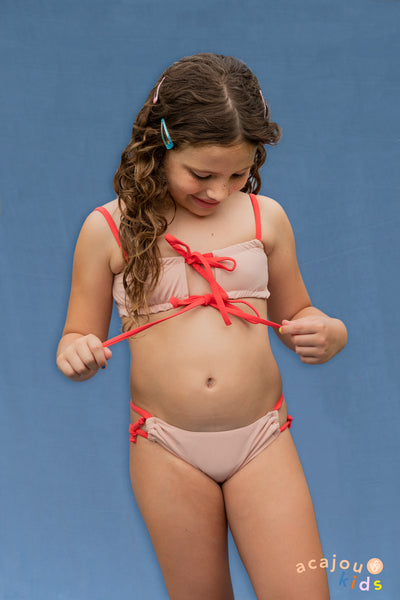 Calcinha Biquíni Franzido Mille Kids Amarração Lateral