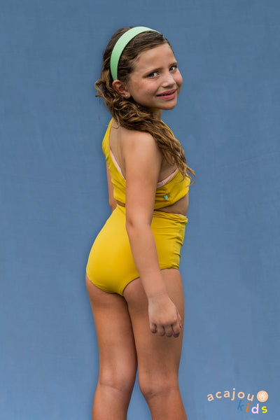 Calcinha Biquíni Cintura Alta Reversível Kids